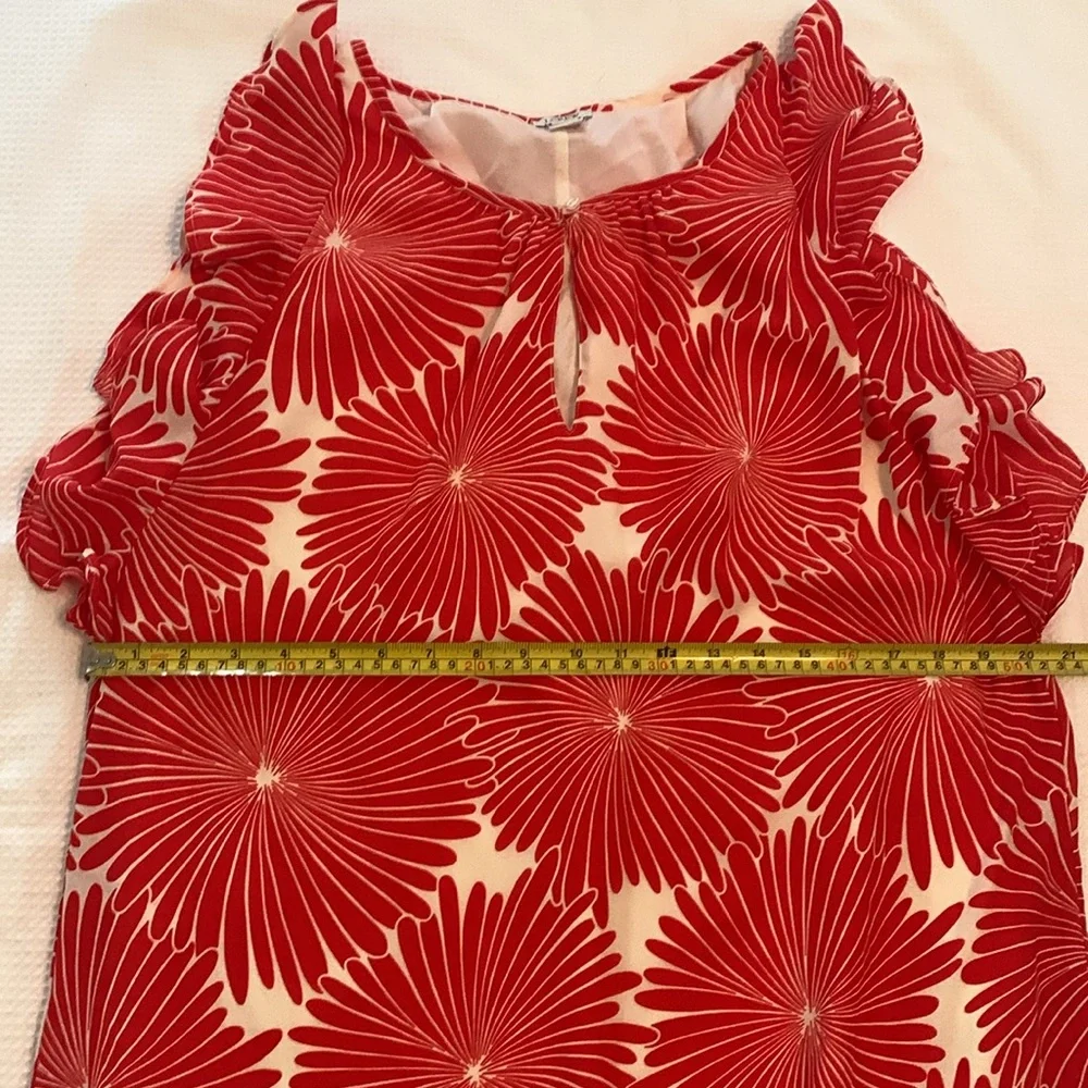 J Crew floral flutter lined dress size M